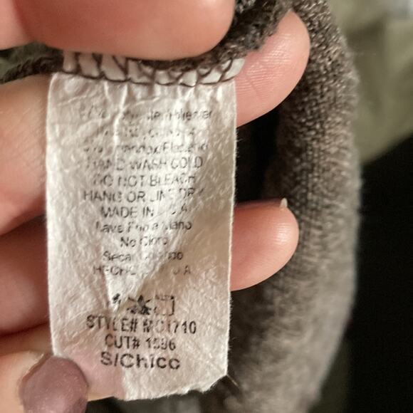 Mai Soli Brown Cardigan With Elbow Patches, Size S - Picture 9 of 10